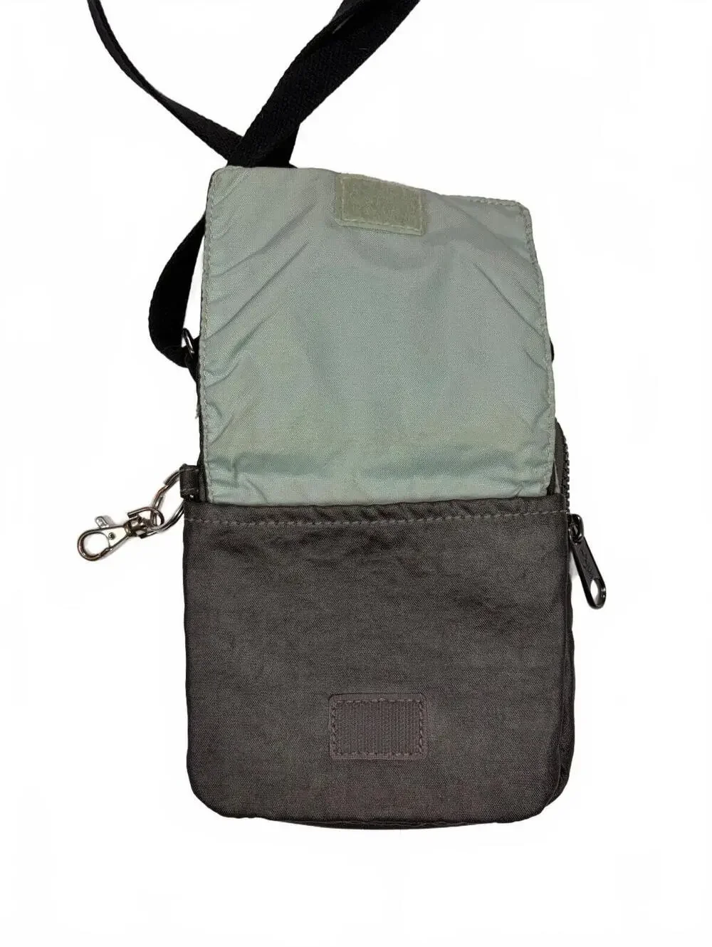 Gorpcore Kipling Eldorado Mini Crossbody Bag Black Gray Nylon Travel Organizer